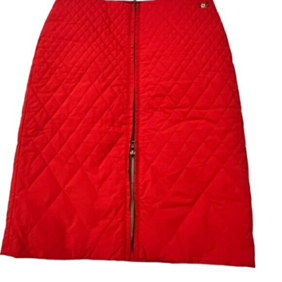 Anthropologie Postcard Red Quilted Skirt Full Zip Floral Size 6‎ Made in Italy - Picture 5 of 16